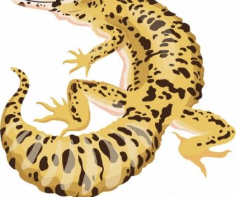 Pintura De Gecko Color 3d Decoración De Boceto Manchado