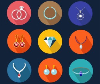 gemstone design elements various types isolation