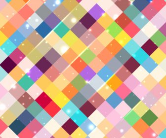 Geometric Abstract Background Colorful Sparkling Checkered Decor