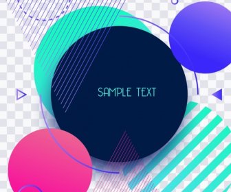 Geometric Background Colorful Circles Triangles Decoration