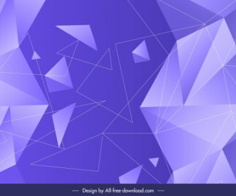 Geometric Background Dynamic 3d Triangles Sketch Violet Decor
