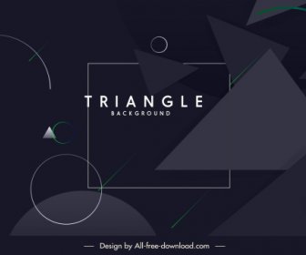 Fondo Geométrico Moderno Diseño Oscuro Triángulo Círculos Decoración