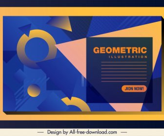 Geometric Background Template Modern Colorful Flat Decor