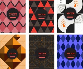 Geometric Background Templates Colored Dark Abstract Design