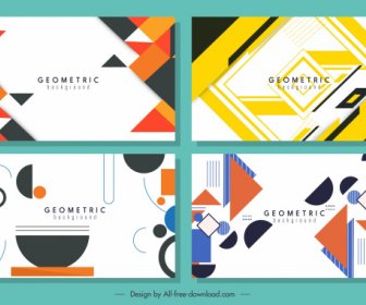 Geometric Background Templates Flat Colorful Decor