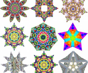 Geometris Ikon Vektor Ilustrasi Dengan Pola Kaleidoskop