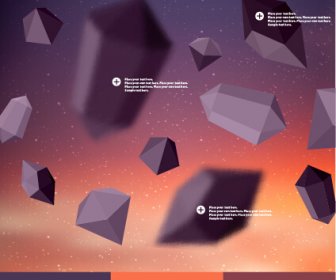 Geometric Polygonal Objects Vector Background