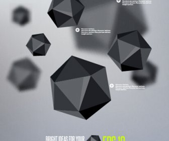 Geometric Polygonal Objects Vector Background