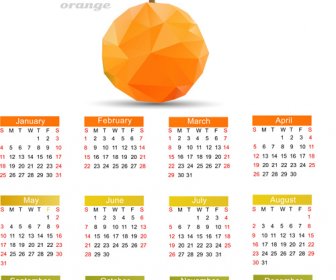 Geometric Shapes Fruits With15 Calendar Vector