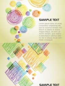 Geometric Shapes With Colored Lines Vector Background