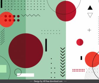 Geometry Background Colorful Flat Shapes Outline