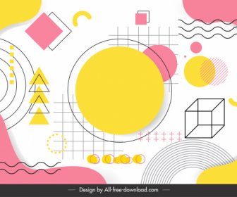 Geometry Background Template Colored Flat 3d Sketch