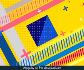 Geometry Background Template Colorful Flat Design
