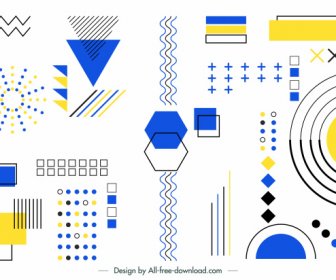 geometry design elements background colorful flat shapes sketch