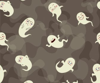 Ghost Pattern Background Funny Stylized Icons