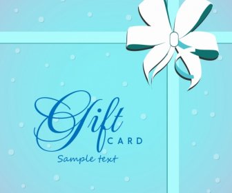 Gift Card Cover Background Bright Blue Ribbon Ornament