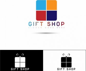 Gift Shop Logotypes Flat Present Box Ornament