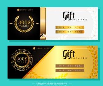 Gift Voucher Template Elegant Luxury Golden Black Decor