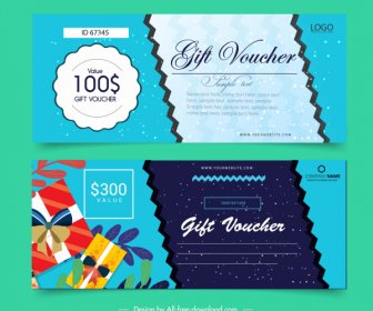 Gift Voucher Template Starry Background Colorful Present Decor