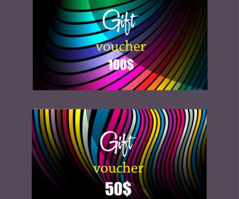 Gift Voucher Template With Colorful Abstract Swirl Pattern
