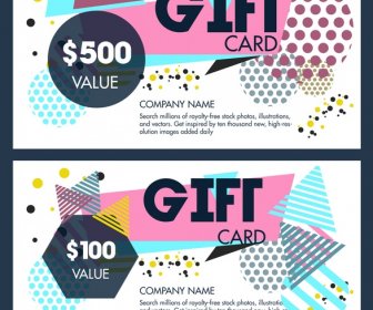 Gift Voucher Templates Design With Abstract Geometric Style