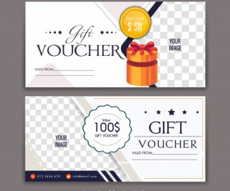 Gift Voucher Templates Elegant Checkered Present Box Decor