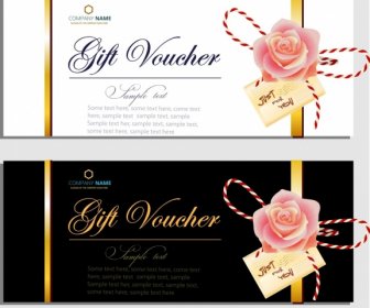 Gift Voucher Templates Elegant Design Rose Icon Decor