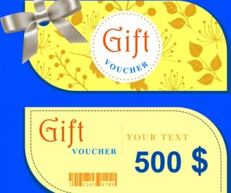 Gift Voucher Templates Shiny Bow Decor Rounded Design