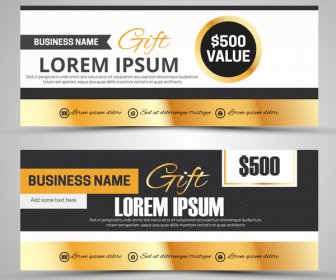Gift Voucher Templates With Black Yellow White Colors