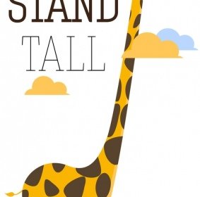 Zürafa Afiş Sevimli Karikatür Tasarım