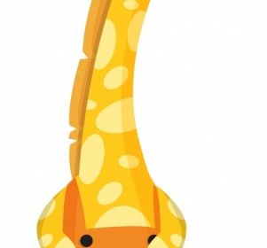 Zürafa Simgesi Sevimli Stilize çizgi Film Karakteri Gözlük Takıyor