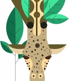 Girafa Pintura Colorida Clássica Design Geométrico