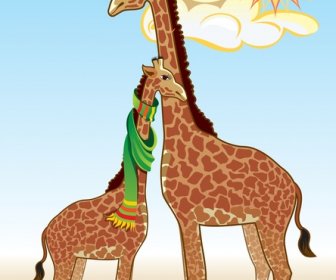 Giraffes Vector