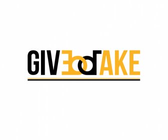 give take bd logo template modern flat stylized opposite texts decor