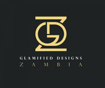 Designs Glamificados Zambia Gdz Logotipo Contraste Modernos Textos Elegantes Elegantes