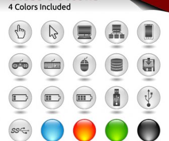 Glass Buttons For Web Design Vector