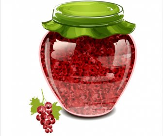 Glass Jam Jar Creative Design Vector