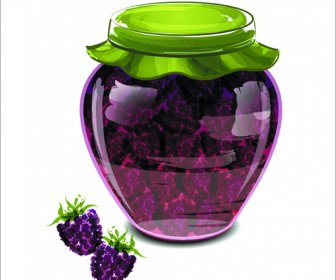 Glass Jam Jar Creative Design Vector 3