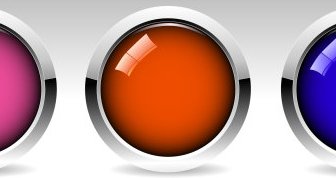Vidro Texturizado Vetor Botão Redondo Colorido