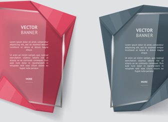 Glass With Origami Business Banners Vector