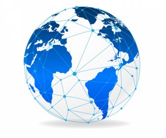 Icono De Conexión Mundial Global Decoración 3D
