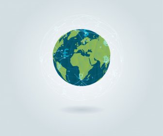 Globe Taux De Change Conceptuel Icône Moderne 3d Décor étincelant