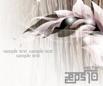Glossy Abstract Background With Floral Vector
