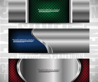 Glossy Metal Structure Banner Vector