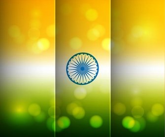 Día De La Independencia India Bandera Vector Fondo Brillante