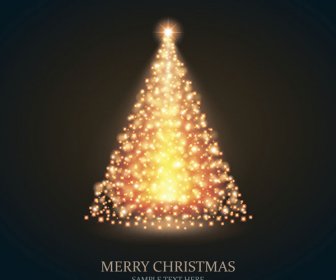 輝く光のクリスマス ツリーのベクトル