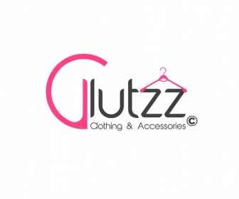 Sketsa Gantungan Teks Bergaya Template Logo Glutzz