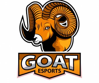 Goat Logotype Colored Modern Flat Sketch