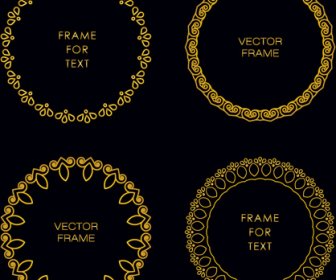 Gold Deco Frame Beautiful Vector Set