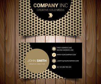 Gold Dotted Modern Business Card